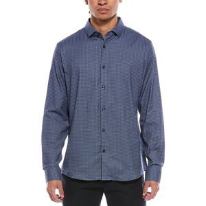 Stone Rose Mens  Stretch Print Shirt, Blue